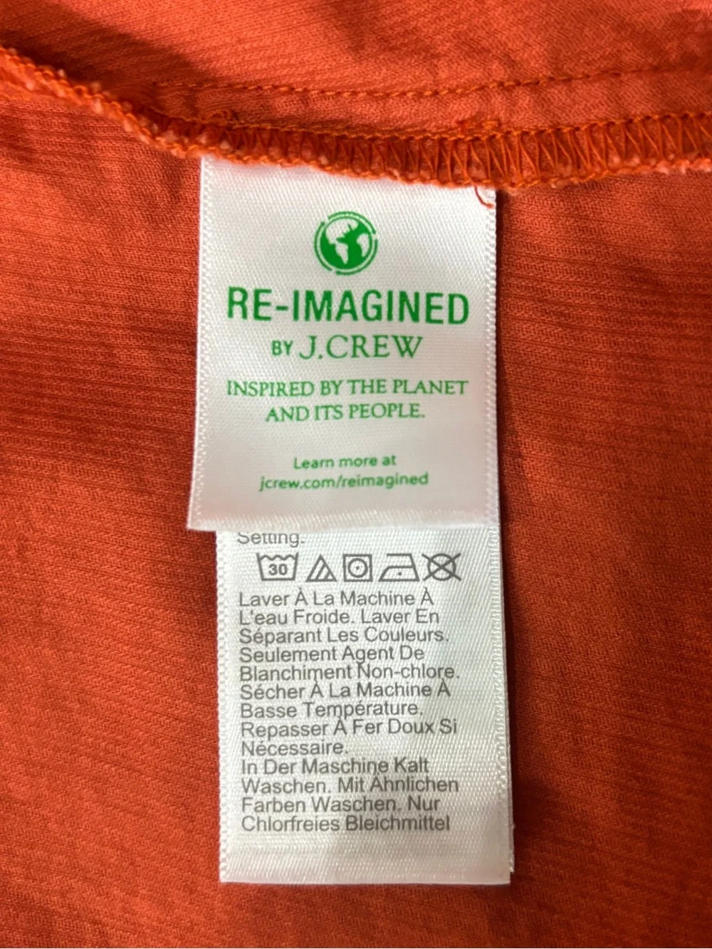 J.Crew Ruffle Collar Corduroy Shirt Dress Orange Size 8 Cotton
